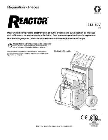 Graco 313150V - Reactor, Electric Proportioners, Repair-Parts Manuel du propriétaire | Fixfr