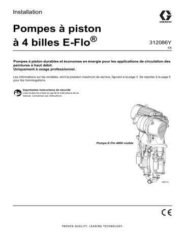 Graco 312086Y, Pompes à piston à 4 billes E-Flo Manuel du propriétaire | Fixfr