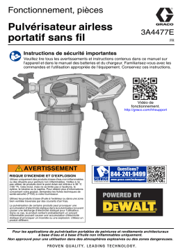 Graco 3A4477E, Pulvérisateur airless portatif sans fil, Fonctionnement, pièces, Français Manuel du propriétaire