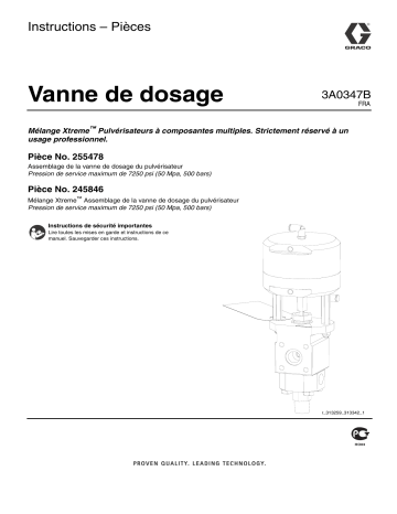 Graco 3A0347B, Dosing Valve Mode d'emploi | Fixfr