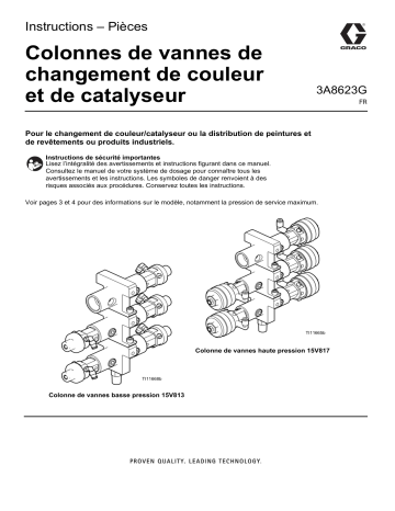 Graco 3A8623G, Colonnes de vannes de changement de catalyseur et de couleur Mode d'emploi | Fixfr