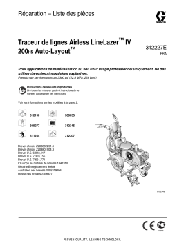 Graco 312227E LineLazer™ IV 200HS Auto-Layout™ Airless Linestriper System, Repair - Parts List Manuel du propriétaire