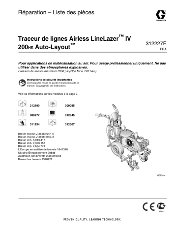 Graco 312227E LineLazer™ IV 200HS Auto-Layout™ Airless Linestriper System, Repair - Parts List Manuel du propriétaire | Fixfr