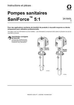Graco 3A1845L, Pompes sanitaires SaniForce 5:1 Mode d'emploi