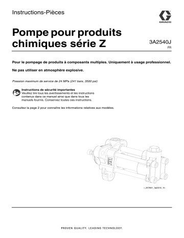 Graco 3A2540J - Z-Series Chemical Pump Mode d'emploi | Fixfr