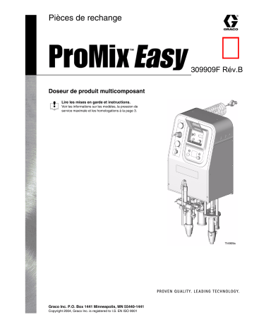 Graco 309909b , Réparation Doseur de produit multicomposant ProMix Easy Manuel du propriétaire | Fixfr