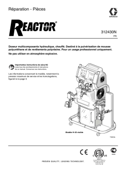 Graco 312430N - Reactor, Hydraulic Proportioners, Repair-Parts Manuel du propriétaire