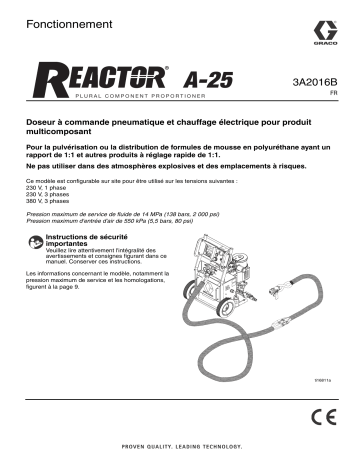 Graco 3A2016B, Reactor A-25 Manuel du propriétaire | Fixfr