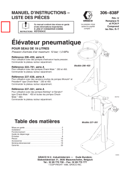 Graco 306838u , Élévateur pneumatique Manuel du propriétaire