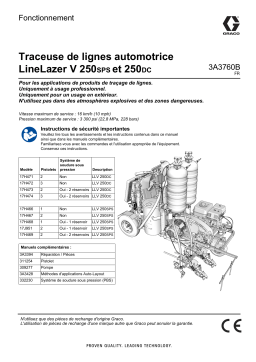 Graco 3A3760B, Traceuse de lignes automotrice LineLazer V 250SPS et 250DC, Fonctionnement Manuel du propriétaire