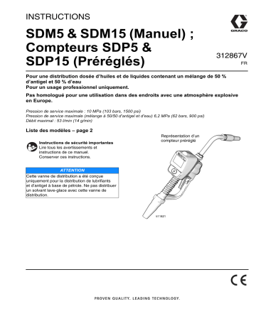 Graco 312867V - SDM5 & SDM15 (Manuel) ; Compteurs SDP5 & SDP15 (Préréglés) Mode d'emploi | Fixfr