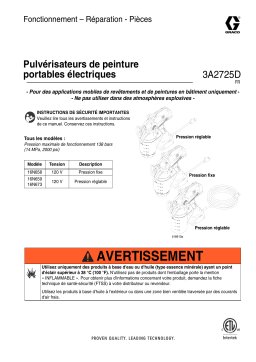 Graco 3A2725D - Electric Hand-Held Paint Sprayers Manuel du propriétaire