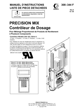 Graco 308344A, PRECISION MIX Contrôleur de Dosage Manuel du propriétaire