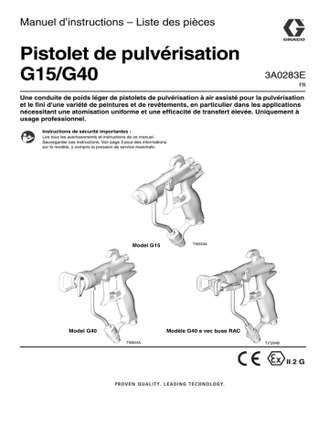 Graco 3A0283E - G15/G40 Spray Gun Mode d'emploi | Fixfr