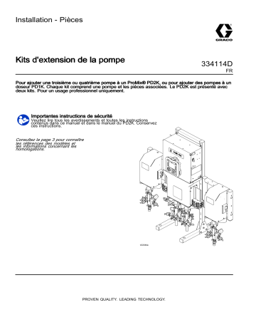 Graco 334114D, Kits d'extension de la pompe Manuel du propriétaire | Fixfr