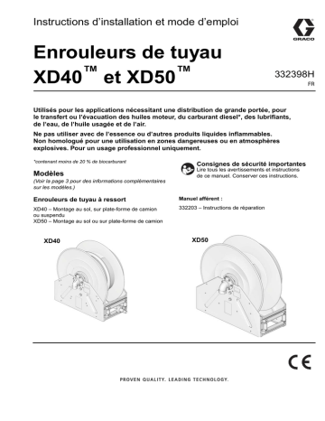 Graco 332398H Enrouleurs de tuyau XD40™ et XD50™ Manuel utilisateur | Fixfr