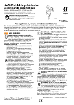 Graco 313354A, AA30 Air Assisted Spray Gun Repair Manuel du propriétaire