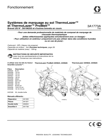 Graco 3A1773A - ThermoLazer and ThermoLazer ProMelt Pavement Marking Systems Manuel du propriétaire | Fixfr