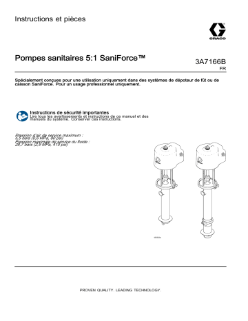 Graco 3A7166B, Pompes sanitaires 5:1 SaniForce Mode d'emploi | Fixfr