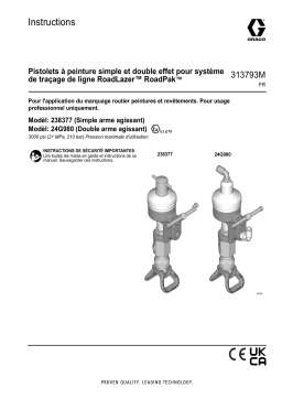 Graco 313793M, Pistolets à peinture simple et double effet pour système de traçage de ligne RoadLazer RoadPak Mode d'emploi