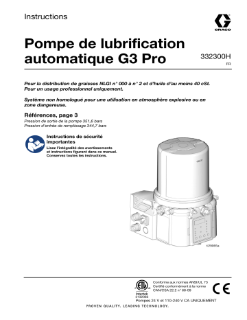 Graco 332300H. Pompe de lubrification automatique G3 Pro, français Manuel du propriétaire | Fixfr
