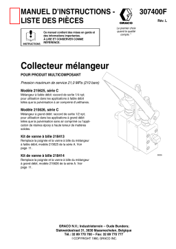 Graco 307400L , Collecteur mélangeur pour produit multicomposant Manuel du propriétaire