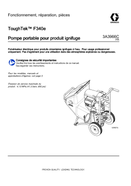 Graco 3A3966C, Pompe portable pour produit ignifugeToughTek F340e, Fonctionnement, réparation, pièces Mode d'emploi