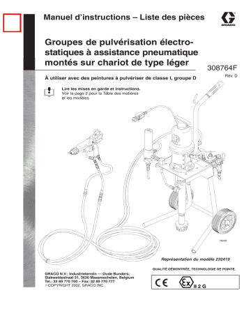 Graco 308764d , Groupes de pulvérisation électrostatiques à assistance pneumatique montés sur chariot de type léger Manuel du propriétaire | Fixfr