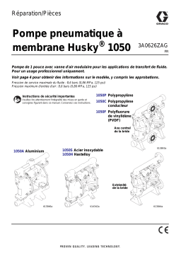 Graco 3A0626ZAG, Pompe pneumatique à membrane Husky 1050 , Réparation/Pièces Manuel du propriétaire