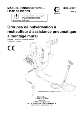 Graco 308760A, Groupes de pulvérisation à réchauffeur à assistance pneumatique à montage mural, MANUEL D’ Mode d'emploi