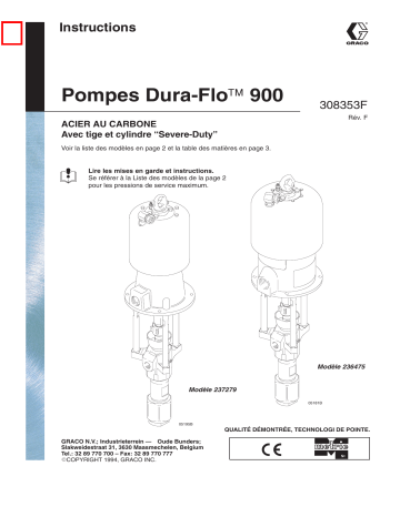 Graco 308353f , Pompes Dura-Flo 900 Manuel du propriétaire | Fixfr