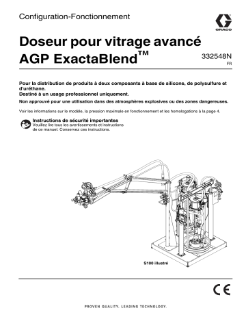 Graco 332548N - Doseur pour vitrage avancé AGP ExactaBlend, Configuration-Fonctionnement, français Manuel du propriétaire | Fixfr