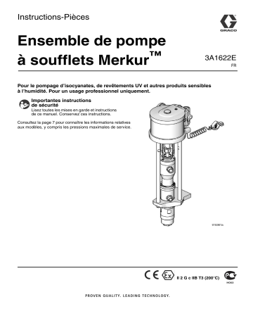 Graco 3A1622E, Merkur Bellows Pump Assembly Mode d'emploi | Fixfr