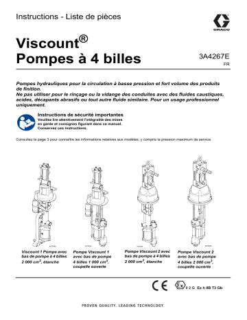 Graco 3A4267E, Viscount® Pompes à 4 billes Mode d'emploi | Fixfr