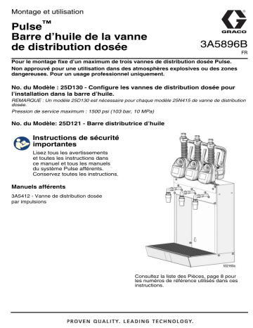 Graco 3A5896B - Pulse - Barre d’huile de la vanne de distribution dosée, Français Manuel du propriétaire | Fixfr