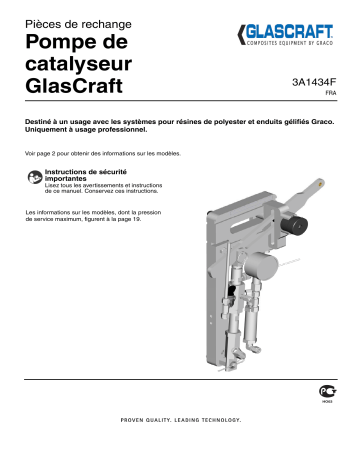 Graco 3A1434F - GlasCraft Catalyst Pump, Repair-Parts Manuel du propriétaire | Fixfr