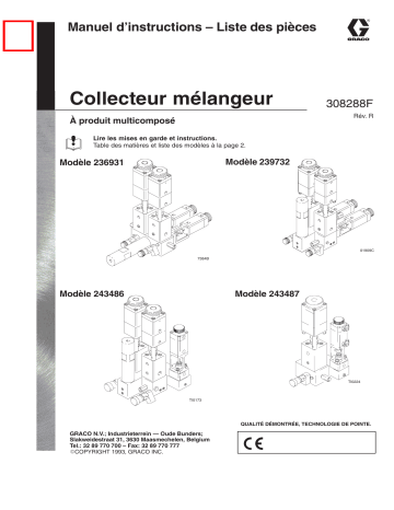 Graco 308288r , Collecteur mélangeur à produit multicomposé Manuel du propriétaire | Fixfr