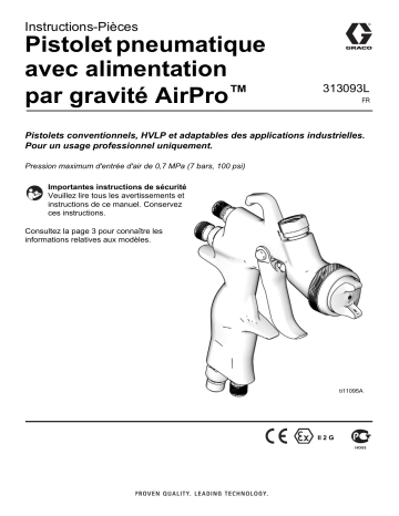 Graco 313093L, AirPro Gravitty Feed Airspray Gun Mode d'emploi | Fixfr