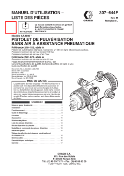 Graco 307644m , PISTOLET DE PULVERISATION SANS AIR A ASSISTANCE PNEUMATIQUE Manuel du propriétaire