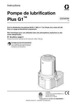 Graco 332583M Pompe de lubrification Plus G1™, français Manuel du propriétaire