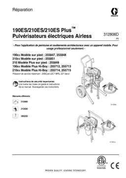 Graco 312806D - 190ES/210ES/210ES Plus Airless Sprayer, Repair Manuel du propriétaire