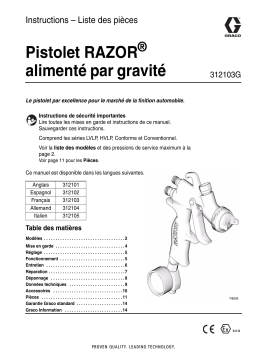 Graco 312103G RAZOR Gravity Feed Gun Manuel du propriétaire