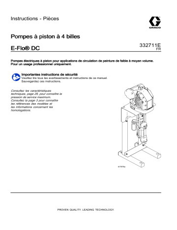 Graco 332711E, Pompes à piston à 4 billesE-Flo DC Mode d'emploi | Fixfr