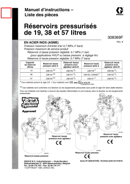 Graco 308369K , Réservoirs pressurisés Manuel du propriétaire