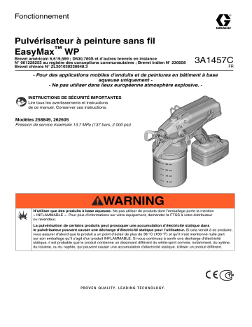 Graco 3A1457C, EasyMax WP Cordless Paint Sprayer Manuel du propriétaire | Fixfr