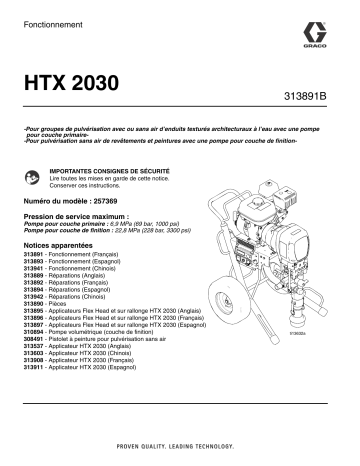 Graco 393891B, HTX 2030 258680 Manuel du propriétaire | Fixfr