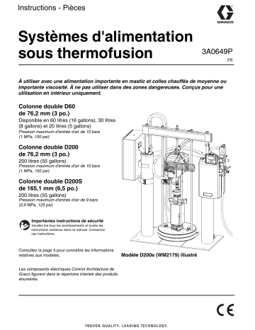 Graco 3A0649P, Systèmes d’alimentation sous thermofusion Mode d'emploi | Fixfr