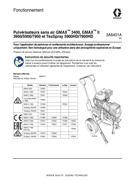 Graco 3A6401A, Pulvérisateurs sans air GMAX™ 3400, GMAX™ II 3900/5900/7900 et TexSpray 5900HD/7900HD, Fonctionnement, Français Manuel du propriétaire