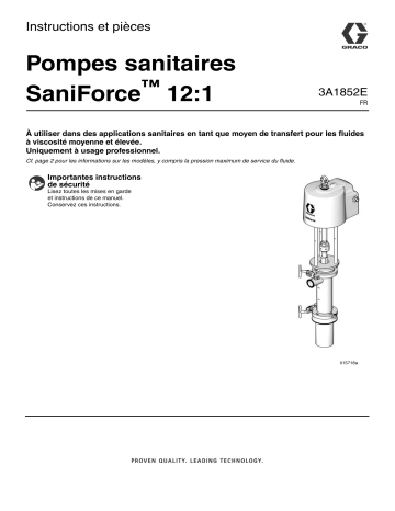Graco 3A1852E, SaniForce 12:1 Sanitary Pumps Mode d'emploi | Fixfr