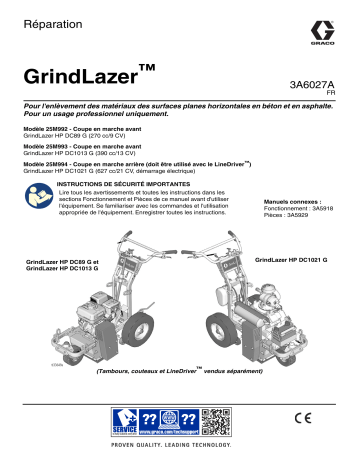 Graco 3A6027A, GrindLazer™, Réparation, Français, France Manuel du propriétaire | Fixfr